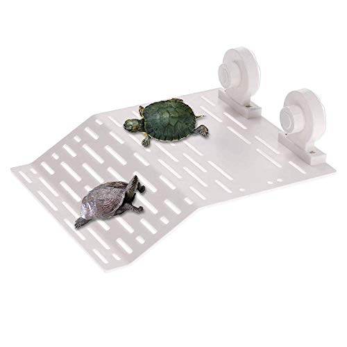 Mein HERZ Tortuga Plataforma, Lsla Flotante para Tortuga o Reptil con Ventosas para Acuario o Tanque, Plástico Tortuga del Muelle del Embarcadero Basking Plataforma, para Animales Semiacuáticos