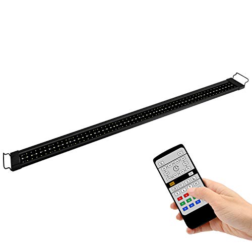 NICREW RGB Plus Luz LED Acuario, Luz Acuario Dulce Agua con Control Remoto, 24/7 Completamente Automatizado LED Acuario, 120-158 cm, 30W