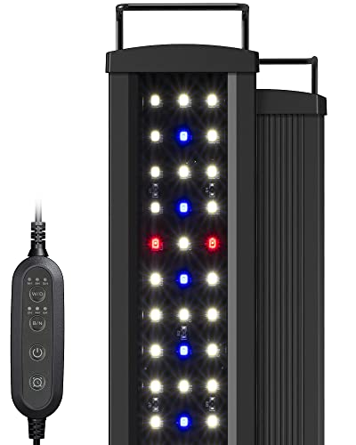 NICREW SlimLED Luz Acuario Plantado, Luz LED Acuario Multiespectral, LED Acuario de Dulce Agua y Temperatura de Color Regulable, 28-42 cm, 9W, 600 LM