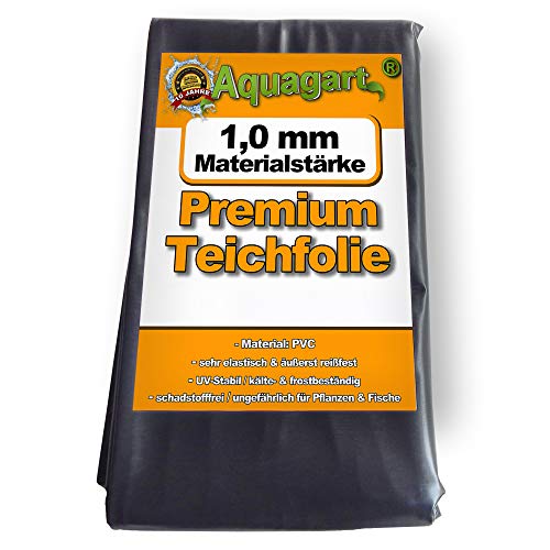 Revestimiento de estanque Revestimiento negro de PVC de 1,0 mm para el estanque del jardín - diferentes longitudes y anchuras (4m x 2m)