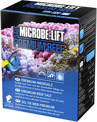 MICROBE-LIFT Premium Reef Salt - Sal Marina Apta para acuarios de Agua Salada, Ideal para el Cuidado de corales y Peces, White